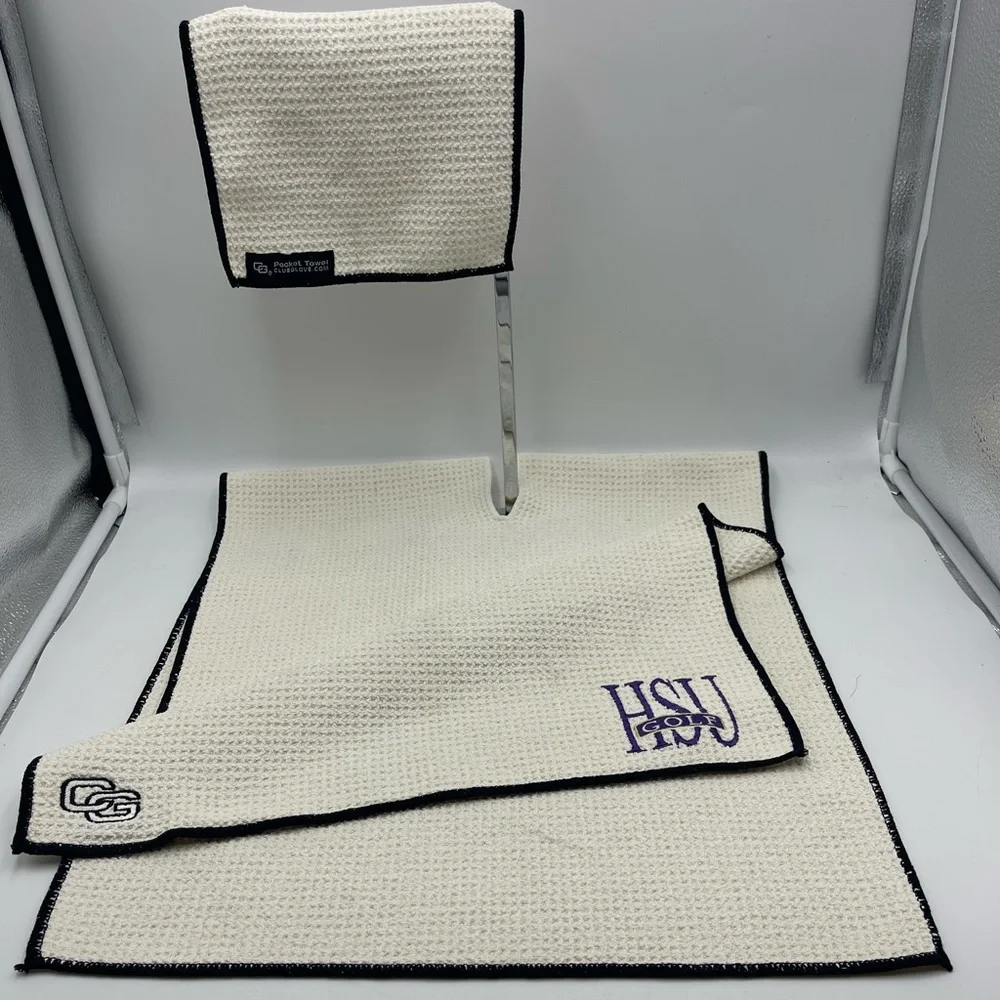 Club Glove: 2pc HSU Golf Embroidered Microfiber Caddie & Pocket Towel Set